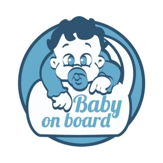 Baby on Board — μπλε κυκλικό σχέδιο