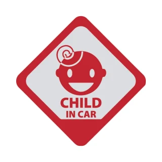Child in Car — κόκκινος ρόμβος