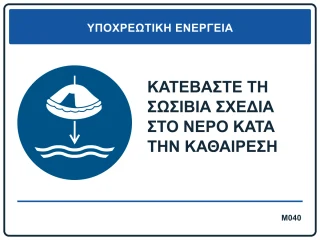Κατεβάστε τη σωσίβια σχεδία στο νερό κατά την καθαίρεση