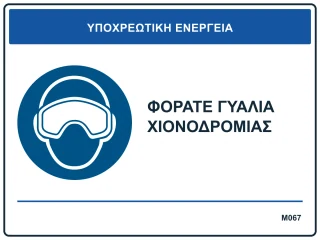 Φοράτε γυαλιά χιονοδρομίας