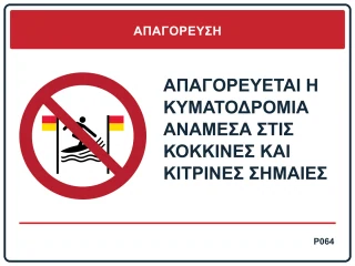 Απαγορεύεται η κυματοδρομία ανάμεσα στις κόκκινες και κίτρινες σημαίες
