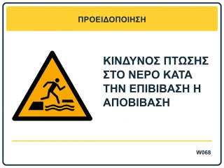 Κίνδυνος πτώσης στο νερό κατά την επιβίβαση ή αποβίβαση