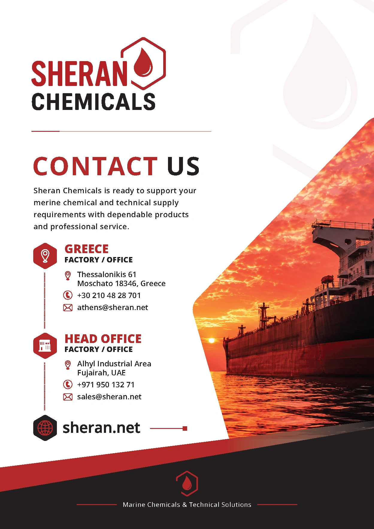 Οπισθόφυλλο και στοιχεία επικοινωνίας SHERAN Chemicals — σελίδα4